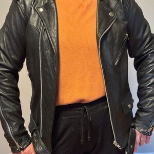 MF Black Leather Jacket size 36